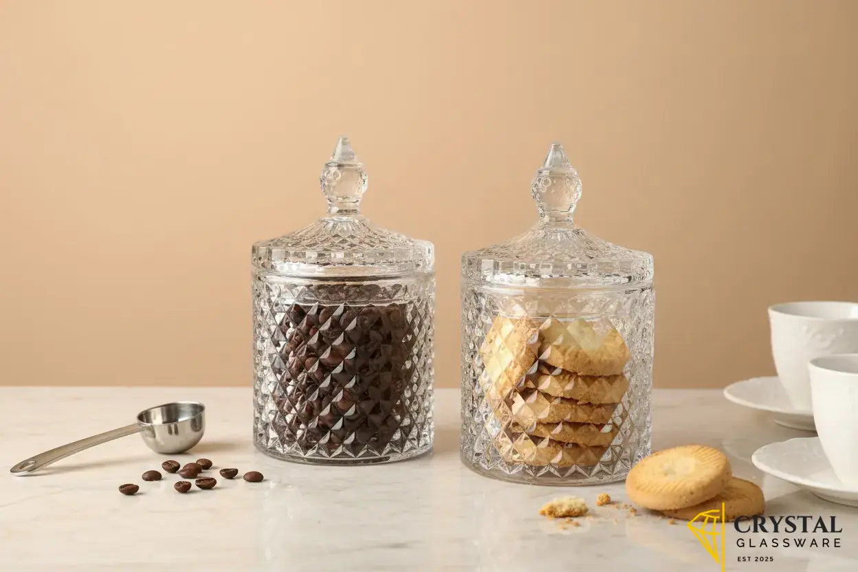 Delisoga Premium Glass Candy Bowl 2Pcs set